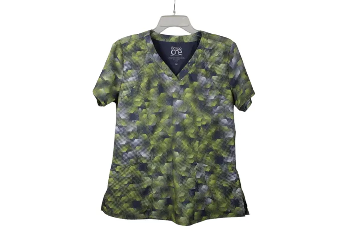 Barco Earrings Barco One Green Gray Scrub Top M