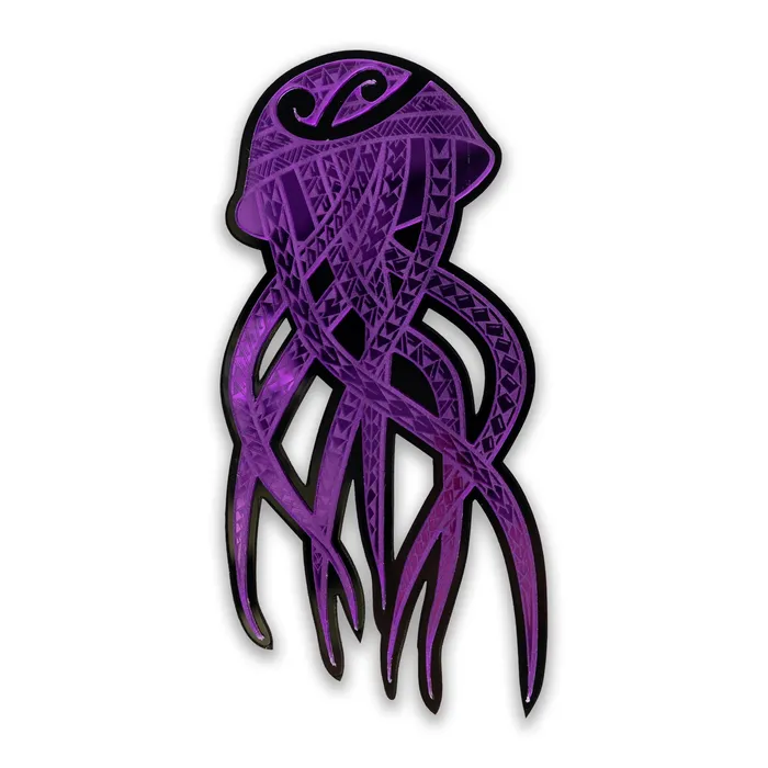 Car Decal JellyFish PurpBlk ISLANDSILVER Earrings