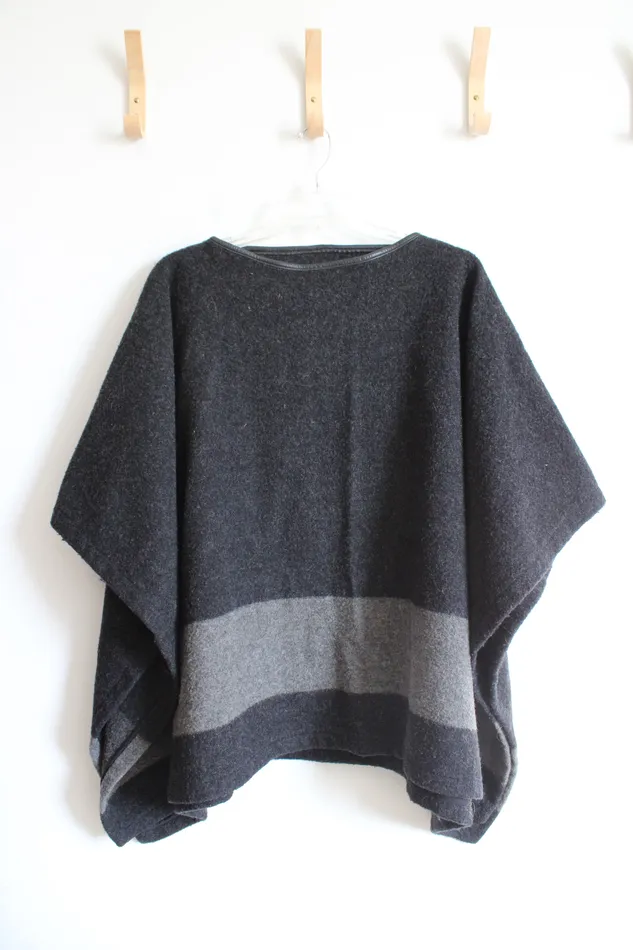 Earrings Coach Coach Gray Wool Blend Poncho XSS