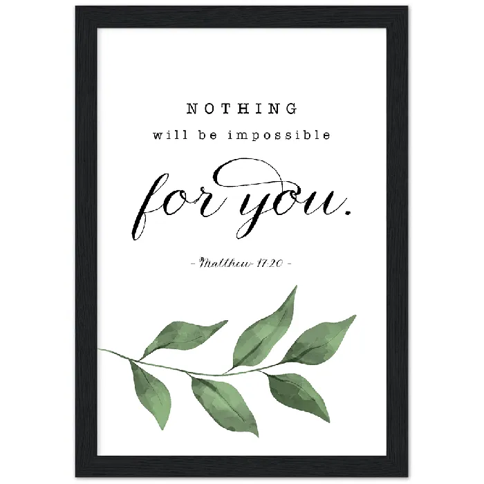Earrings Matthew 1720 Leaves Matte Poster Wooden Frame A4 Gelato