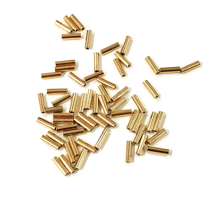 Earrings Peppy Beads 24Kt Gold Plated 6mm Spacer Tubes Gold Spacer Tubes 25 Pcs in a pack