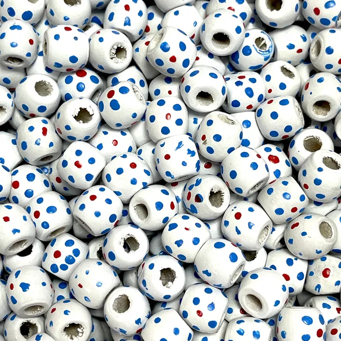 Earrings Peppy Beads Large Hole Wooden Beads 13x12mm 20 Pieces in a pack