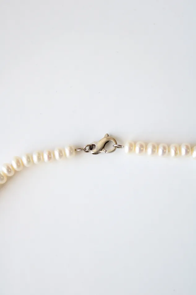 Necklaces Jubilee Thrift Genuine Ivory Pearl Sterling Silver Beaded Necklace