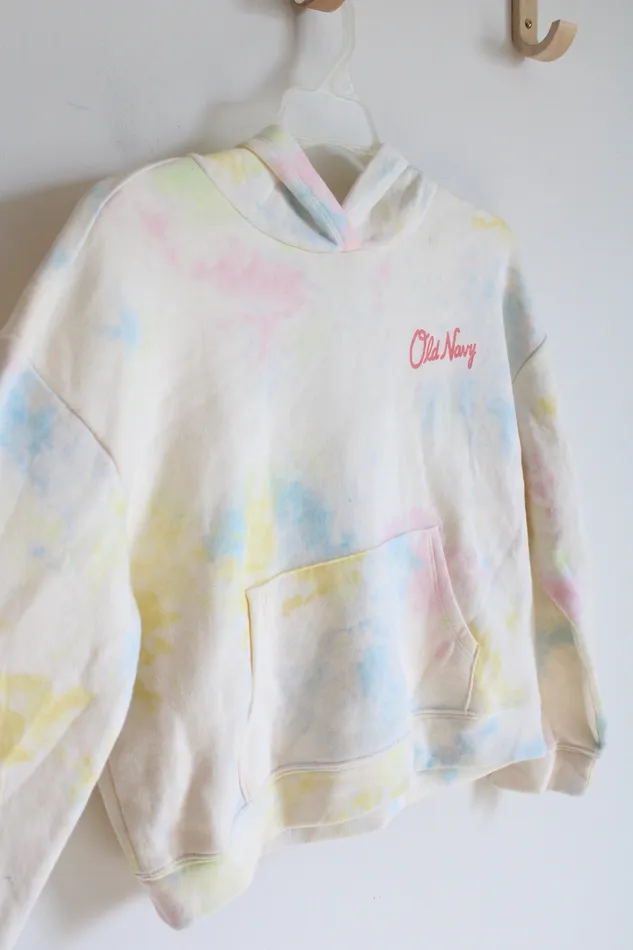 Old Navy Cream MultiColored Pastel TieDyed Hoodie Youth L 1012 Old Navy Earrings