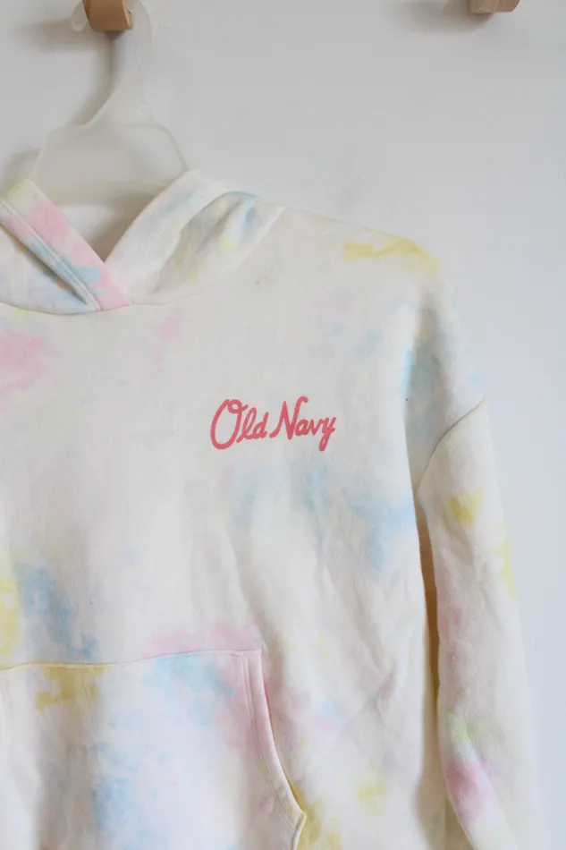 Old Navy Cream MultiColored Pastel TieDyed Hoodie Youth L 1012 Old Navy Earrings