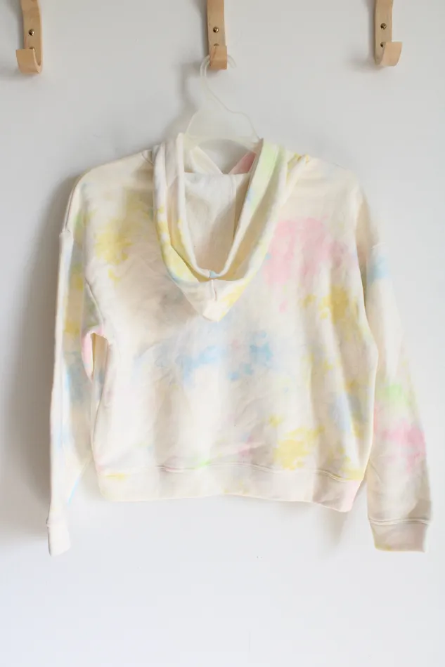 Old Navy Cream MultiColored Pastel TieDyed Hoodie Youth L 1012 Old Navy Earrings