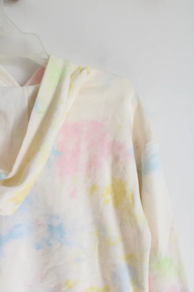 Old Navy Cream MultiColored Pastel TieDyed Hoodie Youth L 1012 Old Navy Earrings