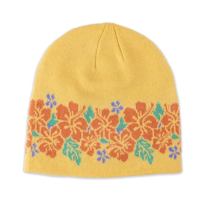 Polynesian Cultural Center Plumeria Knitted Beanie Cap Yellow GREATMOUNTAINWE Earrings