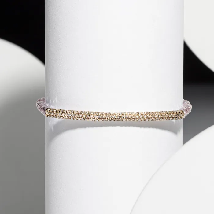 RACHEL LYNN CHICAGO Bracelets 2mm Sheer Lavender Quartz and Yellow Gold Diamond Bar Bracelet