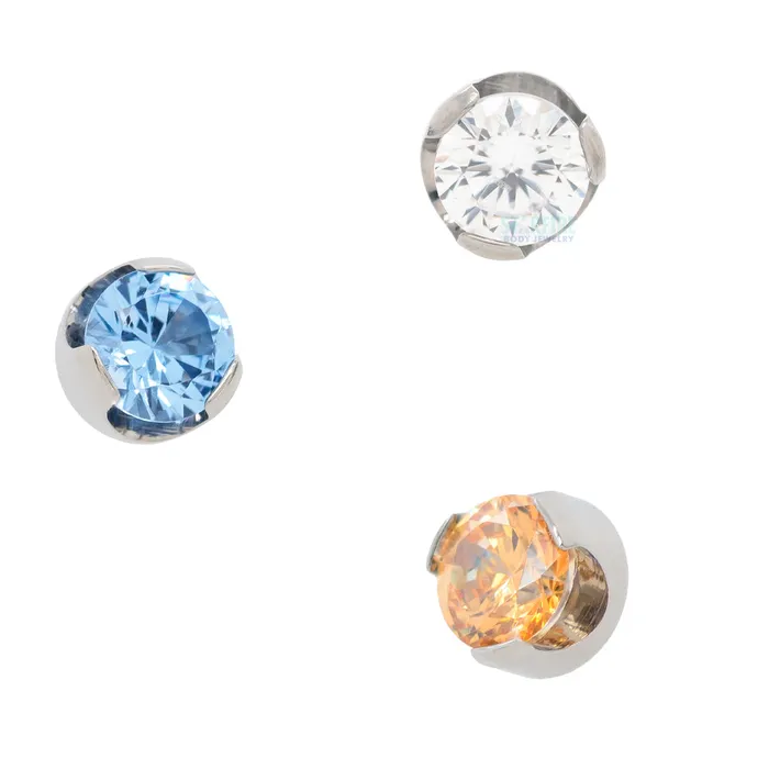 35mm ProngSet Brilliant Cut Threaded End Anatometal Rings