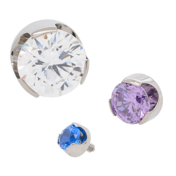 35mm ProngSet Brilliant Cut Threaded End Anatometal Rings