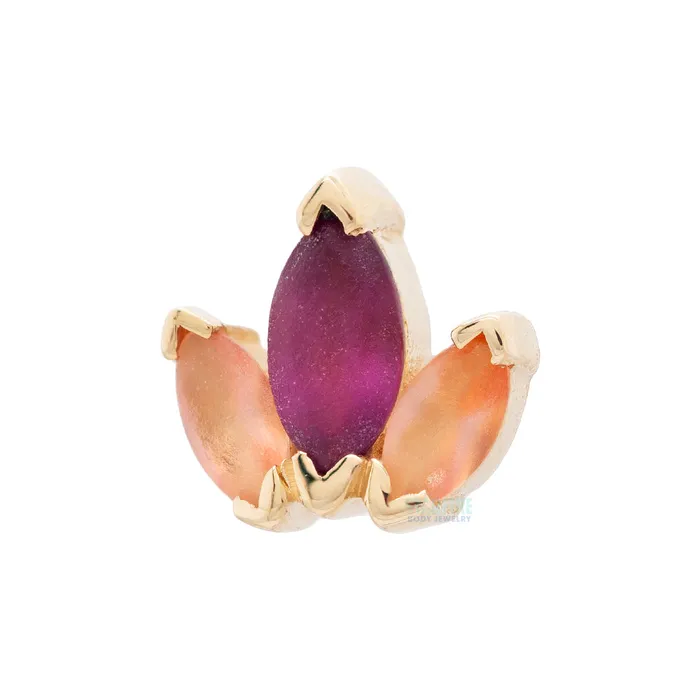 Body Vision BVLA Earrings Mini AJ AJ Threaded End in Gold with Sandblasted Peach Topaz Rhodolite Body Vision BVLA Earrings Mini AJ AJ Threaded End in Gold with Sandblasted Peach Topaz Rhodolite