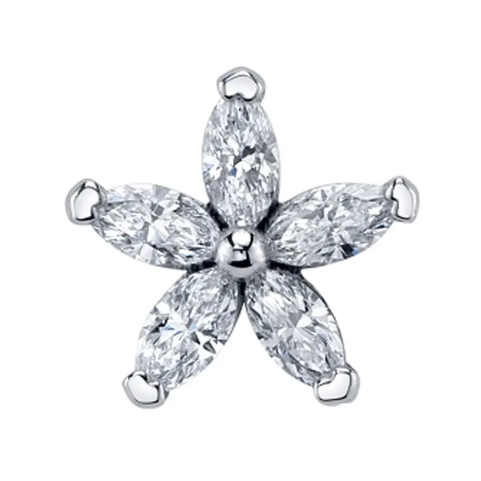 Body Vision BVLA Starflower Threaded End in Gold with DIAMONDS Earrings