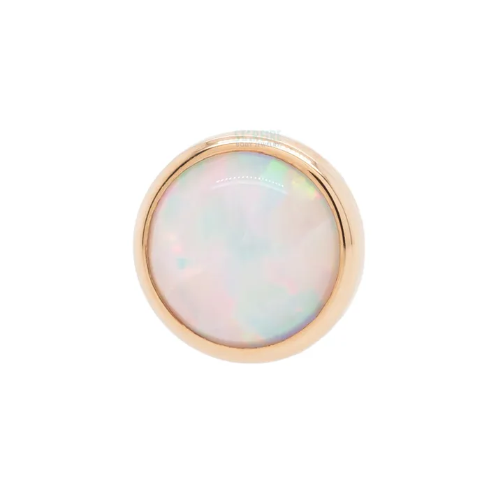 Earrings Body Vision BVLA 4mm Opal in Cup Setting Threaded End in Gold
