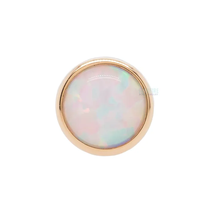 Earrings Body Vision BVLA 4mm Opal in Cup Setting Threaded End in Gold