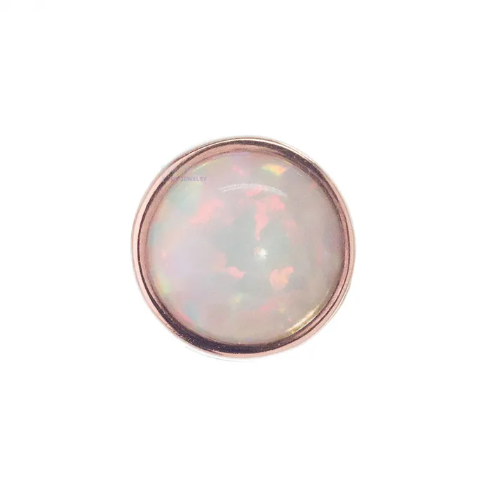 Earrings Body Vision BVLA 4mm Opal in Cup Setting Threaded End in Gold