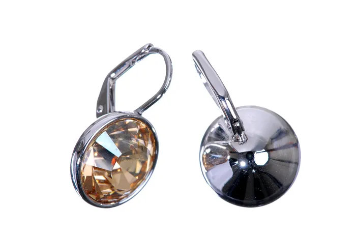 Earrings E7170 Round Dot Champagne Swarovski Elements Crystal Drop Earring Red Earrings E7170 Round Dot Champagne Swarovski Elements Crystal Drop Earring Red