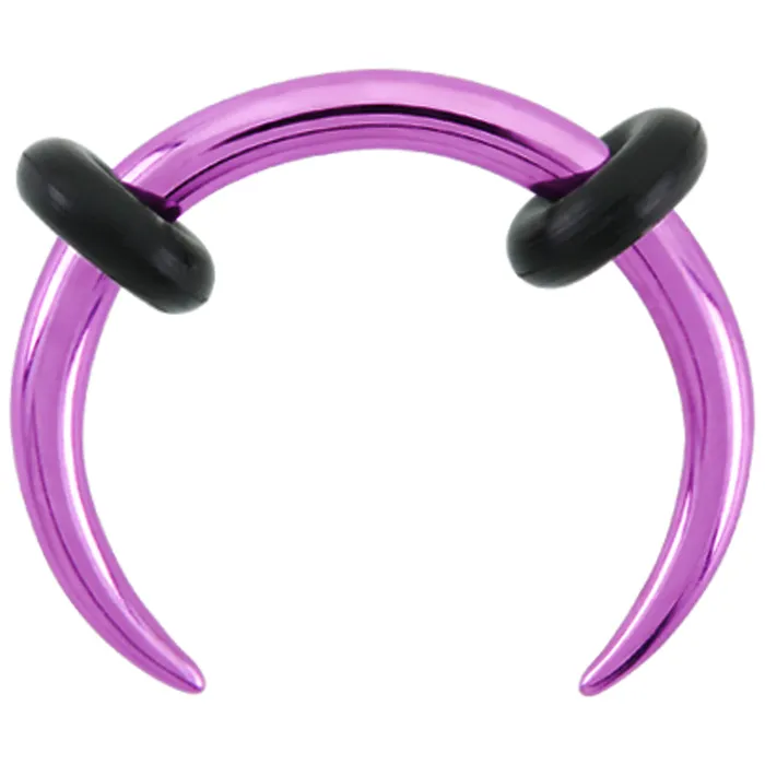 Earrings Titanium Circular Tusk Fuchsia LeRoi