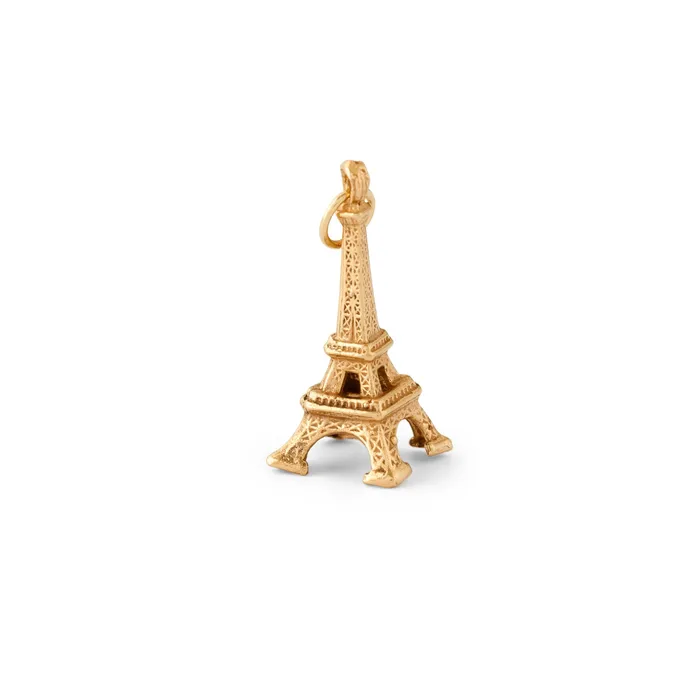 Eiffel Tower 14k Gold Charm Vintage Earrings