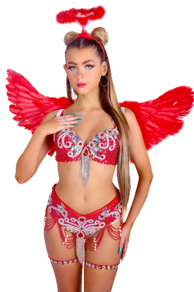 FULL OUTFIT Red Coral Angel THE LUMI SHOP Earrings
