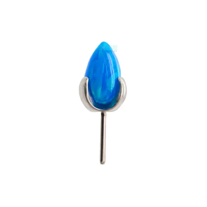 Industrial Strength IS threadless Dragon Egg ProngSet Opal End Earrings
