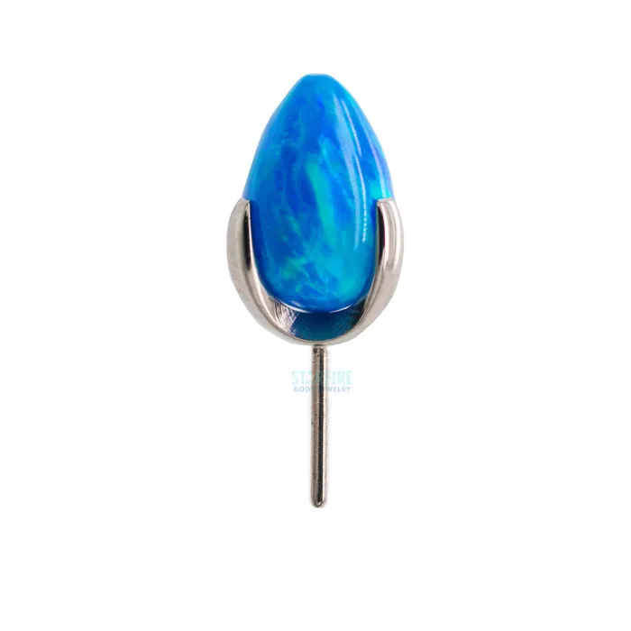 Industrial Strength IS threadless Dragon Egg ProngSet Opal End Earrings