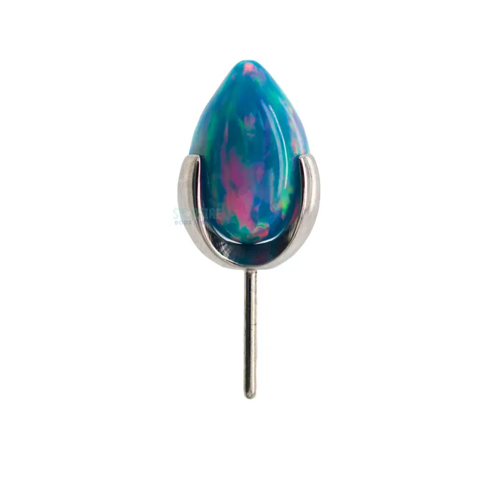 Industrial Strength IS threadless Dragon Egg ProngSet Opal End Earrings