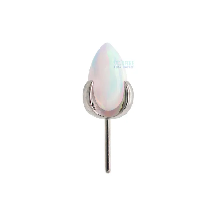 Industrial Strength IS threadless Dragon Egg ProngSet Opal End Earrings