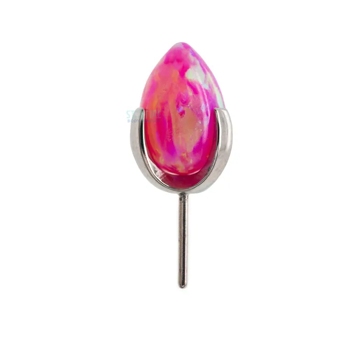 Industrial Strength IS threadless Dragon Egg ProngSet Opal End Earrings