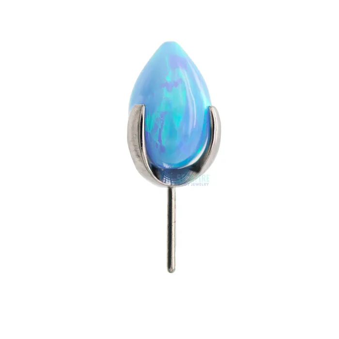 Industrial Strength IS threadless Dragon Egg ProngSet Opal End Earrings