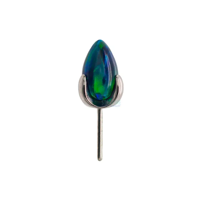 Industrial Strength IS threadless Dragon Egg ProngSet Opal End Earrings