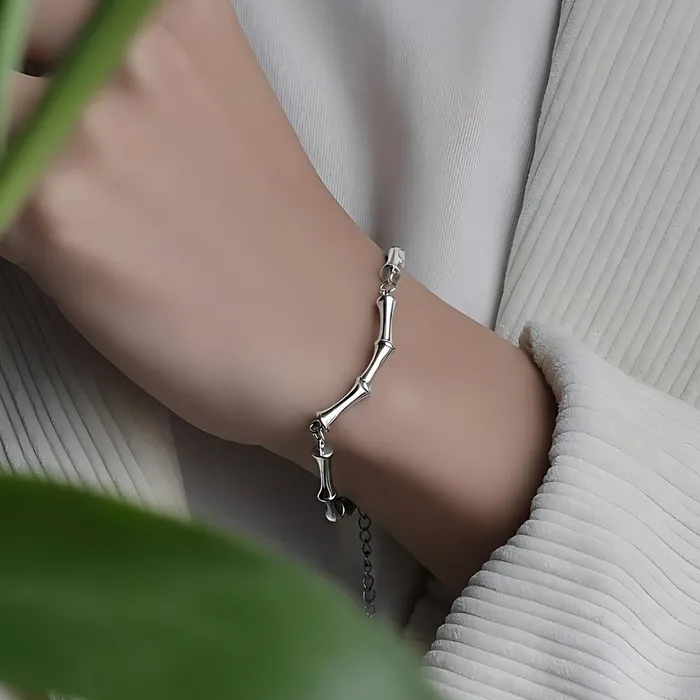 Men Designer Rings Lucky Silver Bamboo