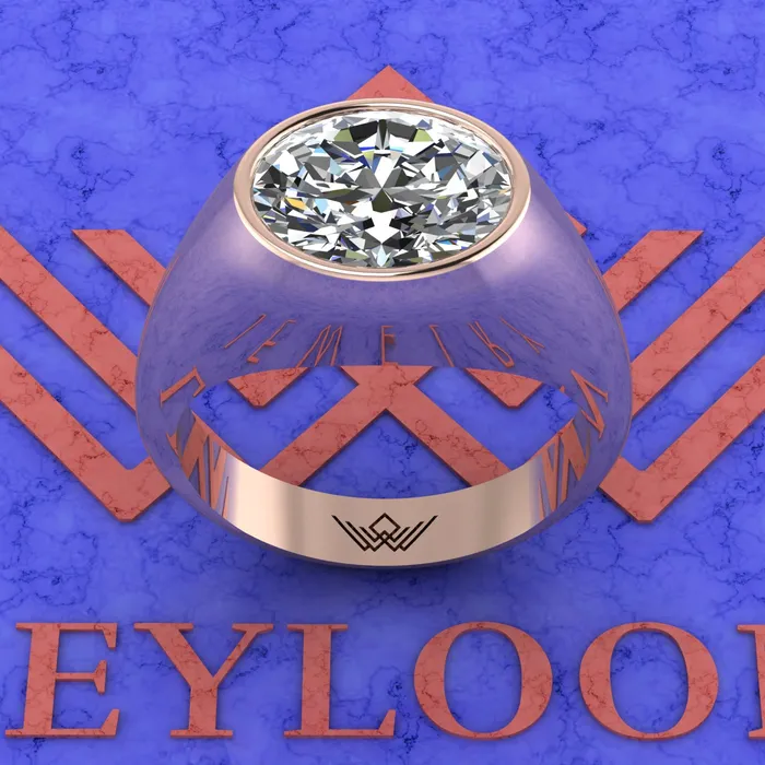 Rings 45 CT Fat Oval Cut Man Engagement Ring D Color Bezel Moissanite Ring Leyloon Jewelry