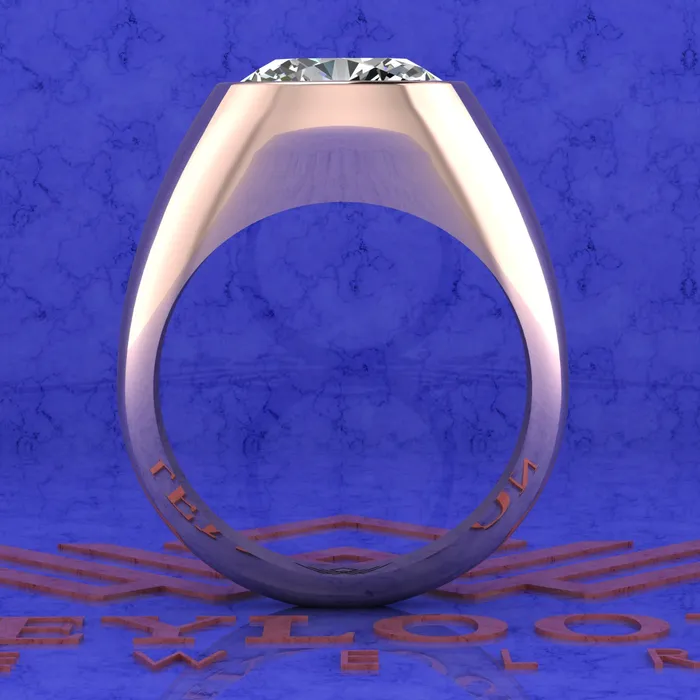 Rings 45 CT Fat Oval Cut Man Engagement Ring D Color Bezel Moissanite Ring Leyloon Jewelry