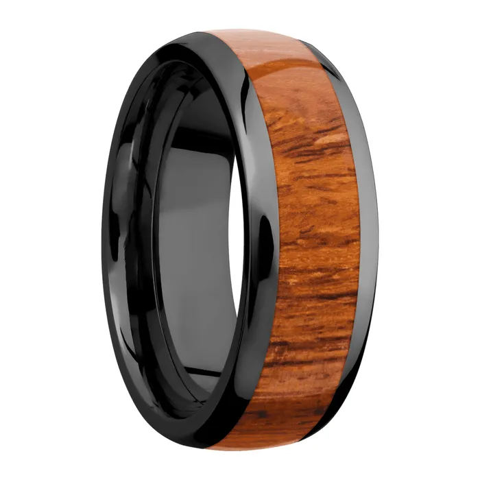 Rings Lashbrook Zirconium Band with Desert Iron Wood Inlay Rings Lashbrook Zirconium Band with Desert Iron Wood Inlay