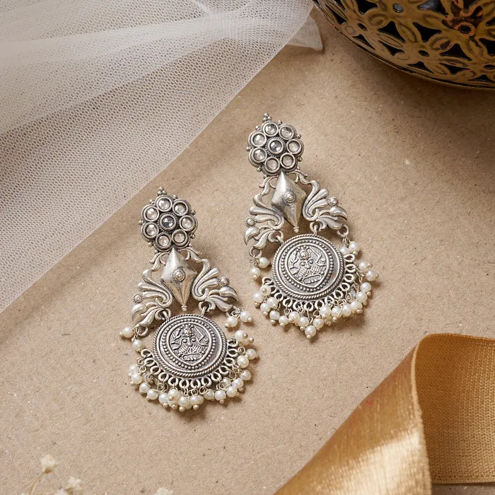 Teejh Leela Silver Oxidised Earrings Teejh Earrings