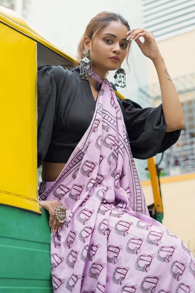 Teejh Meter Down Mulmul Cotton Saree Teejh Earrings Teejh Meter Down Mulmul Cotton Saree Teejh Earrings