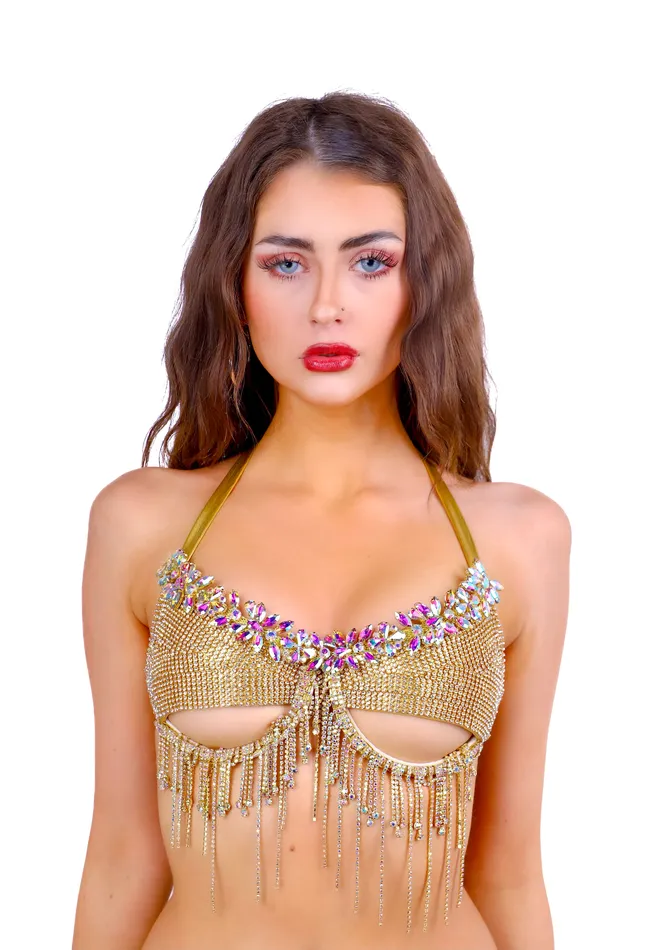 THE LUMI SHOP PreStyled Sets Gold Enchantment Rhinestone Top