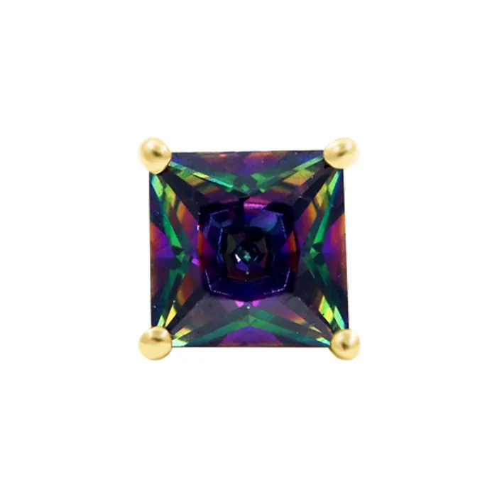 threadless Princess Mystic End in Gold with Mystic Topaz Junipurr Jewelry Earrings