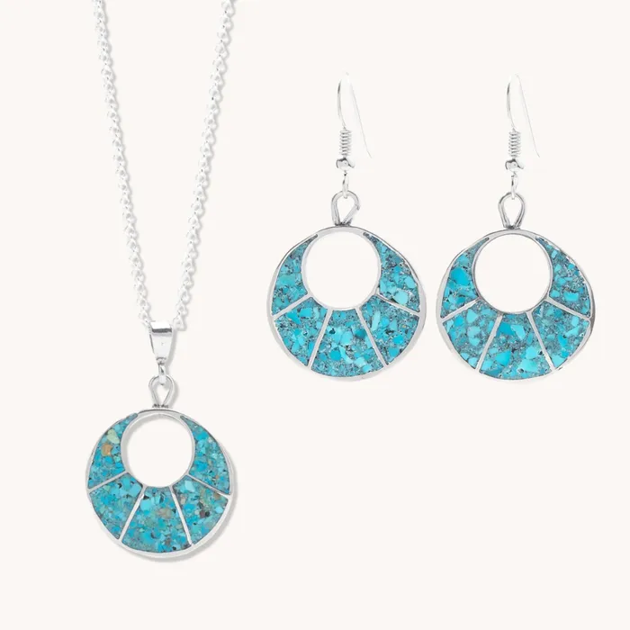 Turquoise Skies Earrings Radiante Lunar Eclipse Pendant Earrings