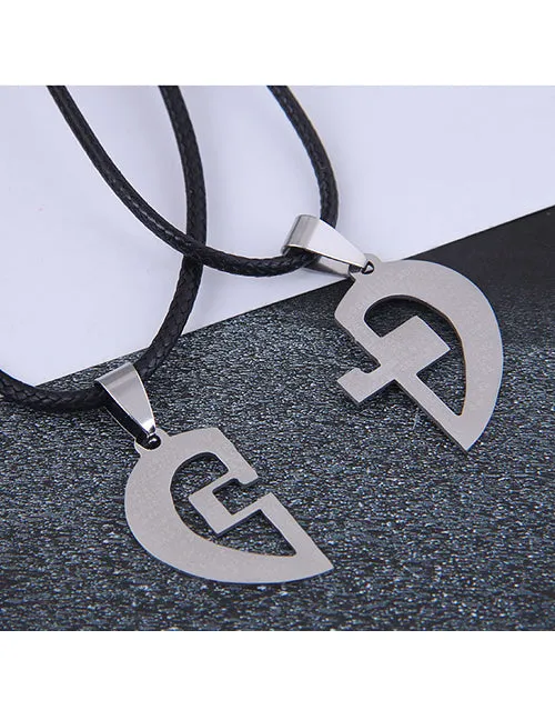 02 Necklaces N1816 Silver Heart Cross Prayer Friendship Necklace with FREE Earrings 2 NECKLACES