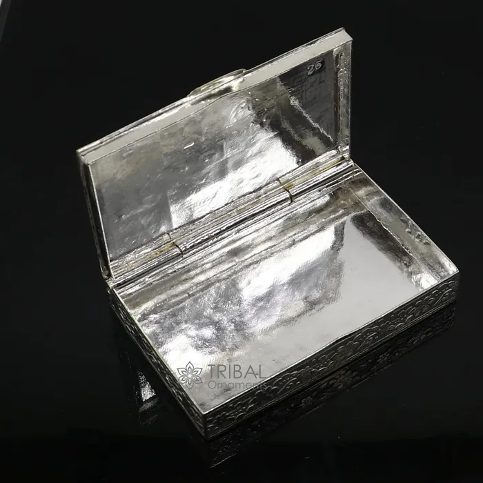 3X2 925 sterling silver trinket box kajal boxcasket box brides rectangle shape box collection container box eyeliner box stb819 TRIBAL ORNAMENTS Rings 3X2 925 sterling silver trinket box kajal boxcasket box brides rectangle shape box collection container box eyeliner box stb819 TRIBAL ORNAMENTS Rings