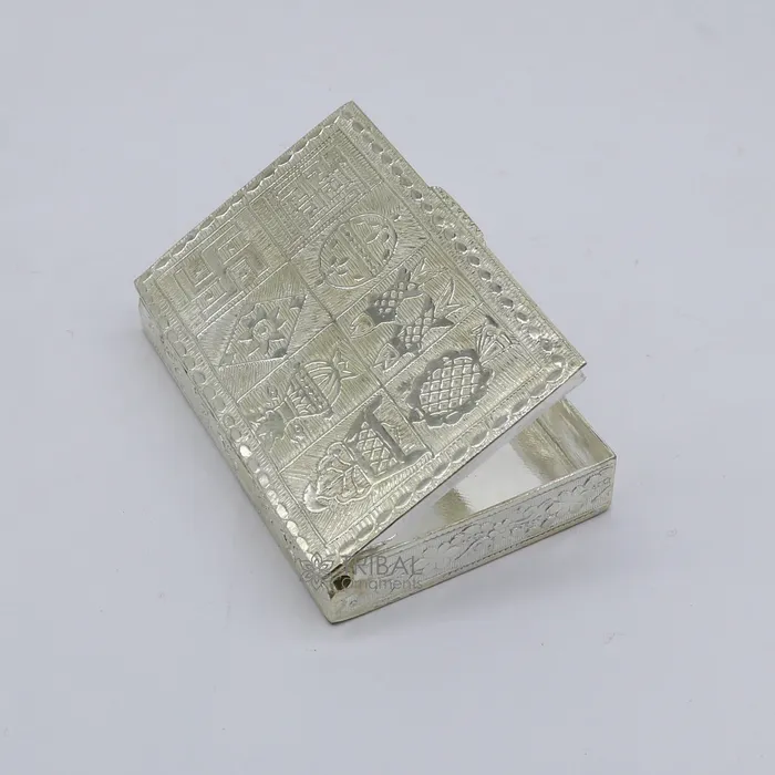 3X2 925 sterling silver trinket box kajal boxcasket box brides rectangle shape box collection container box eyeliner box stb819 TRIBAL ORNAMENTS Rings 3X2 925 sterling silver trinket box kajal boxcasket box brides rectangle shape box collection container box eyeliner box stb819 TRIBAL ORNAMENTS Rings