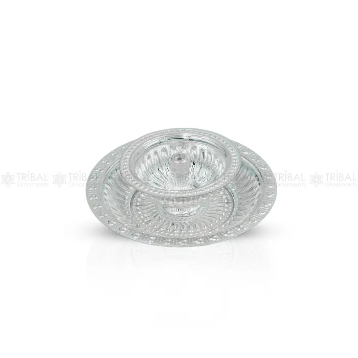 925 fine sterling silver chitai work kandrai work design oil lamp silver Deepak silver temple article puja utensils art su1326 TRIBAL ORNAMENTS Rings