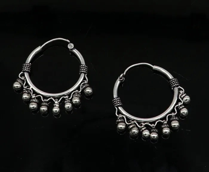 925 sterling silver handmade fabulous hoops earring with gorgeous hanging drops customized large earring personalized gift ear544 TRIBAL ORNAMENTS Earrings 925 sterling silver handmade fabulous hoops earring with gorgeous hanging drops customized large earring personalized gift ear544 TRIBAL ORNAMENTS Earrings