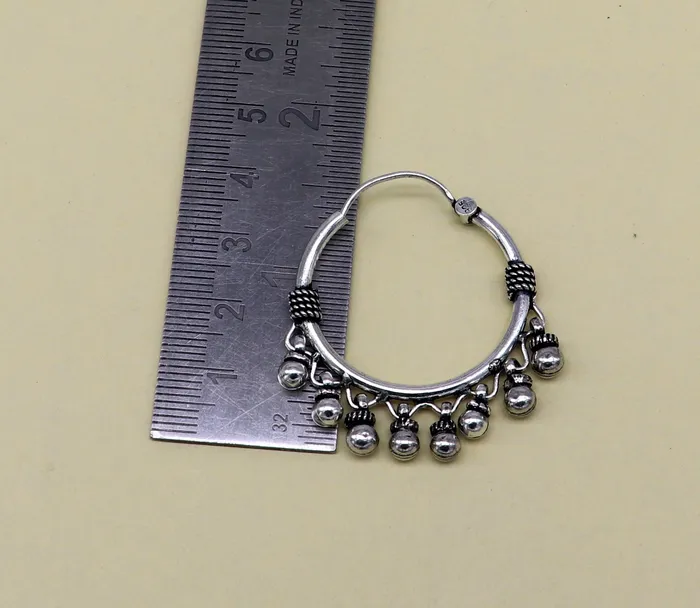 925 sterling silver handmade fabulous hoops earring with gorgeous hanging drops customized large earring personalized gift ear544 TRIBAL ORNAMENTS Earrings