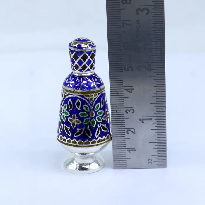 925 Sterling silver handmade fabulous meenakari trinket box container box casket box sindoor box enamel work customized box stb866 TRIBAL ORNAMENTS Rings