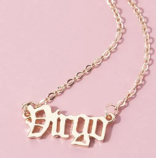 alice Necklaces AZ868 Rose Gold Virgo Zodiac Necklace with FREE EARRINGS