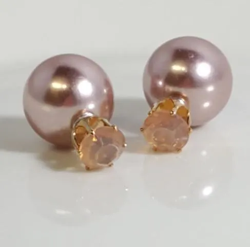 AZ1079 Pearlized Ball Rhinestone Earrings Susan Earrings