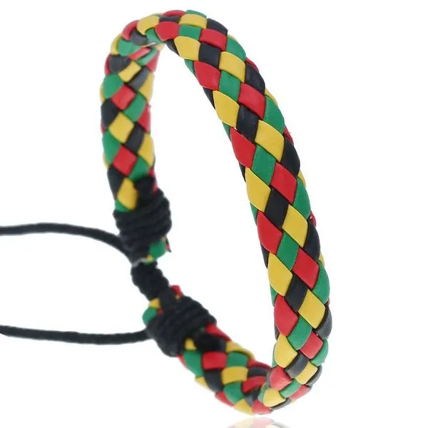 B702 Red Yellow Green Cord Bracelet 01 Bracelets